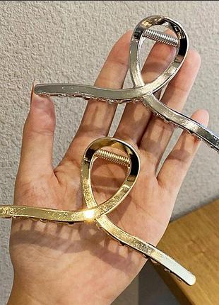 Крабик для волос заколка зажим крабик резинка бантик бант крабік