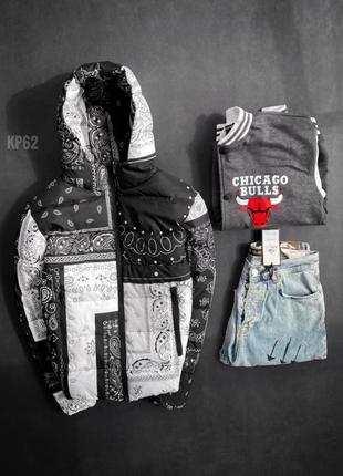 Мужская чёрно-белая курточка чоловіча чорна-біла куртка