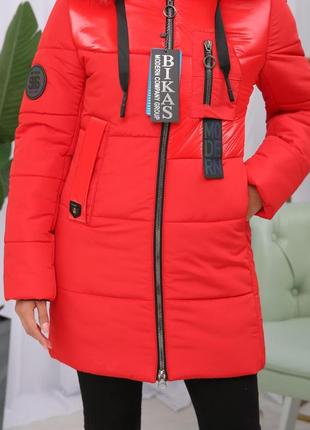 Жіноча зимова тепла куртка з натуральним хутром чорнобурки finland. безкоштовна доставка2 фото