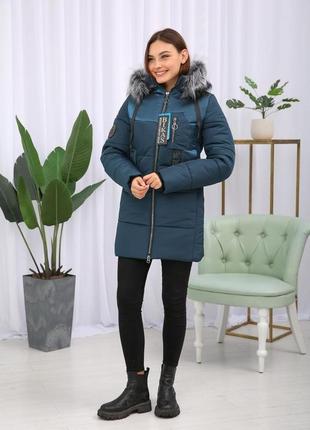 Короткая фабричная зимняя женская куртка с манжетами. бесплатная доставка5 фото