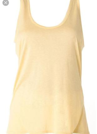 Базова однотонна маєчка з блискучою окантовкою поигорловине ніжно - жовтого кольору