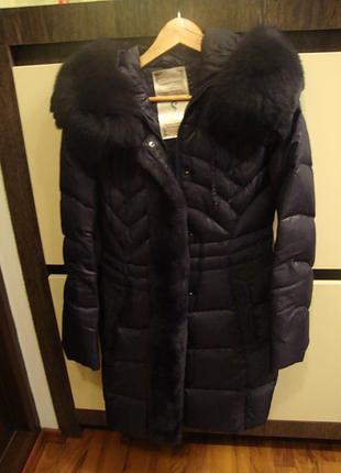 Зимнее пальто, натуральный мех peercat
