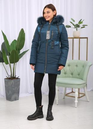 Зимняя фабричная женская короткая куртка с манжетами. бесплатная доставка3 фото
