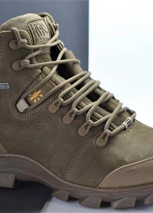 Чоловічі зимові шкіряні черевики пісочні shark 153