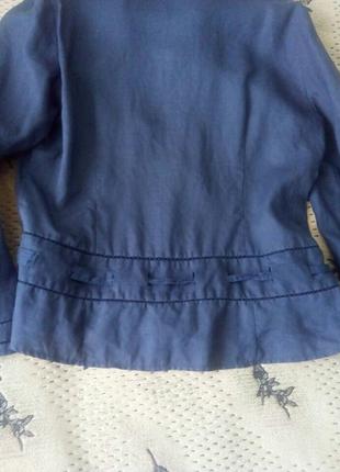 Блуза лен, блуза большого размера, синяя блуза, льняная блуза9 фото