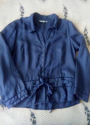 Блуза лен, блуза большого размера, синяя блуза, льняная блуза10 фото