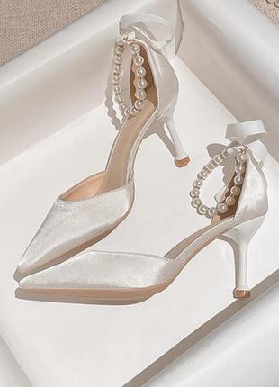 Весільні туфлі з перлами розмір 31, 32, 33, 34, 35
