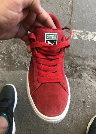 Кроссовки puma suede красные5 фото