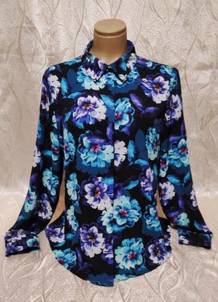 Новая блузка рубашка в цветы 50.