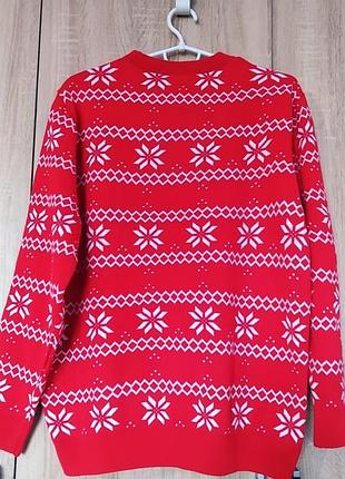 Классный новогодний свитер свитер кофта джемпер размер м