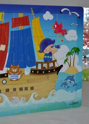 Дерев'яна іграшка пазли транспорт для самих маленьких