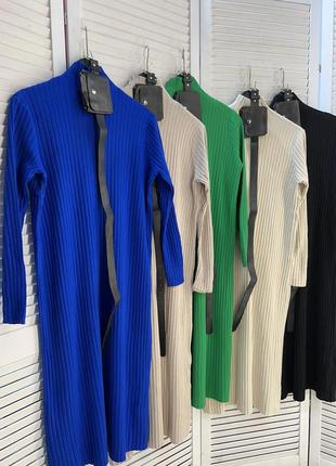 Жіноча плаття в рубчик в'язка міді туніка