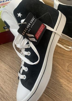 Кожані високі кеди! skechers! 3