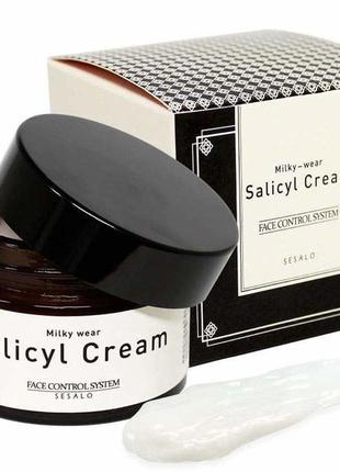 Салициловый крем для лица elizavecca sesalo milky-wear salicyl cream с эффектом пилинга, 50 мл