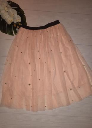 Фатинова рожева спідниця з бусинами р. 484 фото