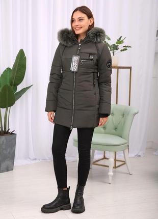 Короткая женская зимняя куртка с мехом песца бесплатная доставка4 фото