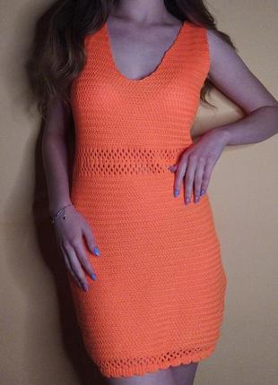 Помаранчеве плаття від shein2 фото