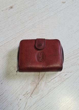Вінтажний шкіряний гаманець кошельок yves saint laurent