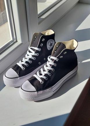 Кеди жіночі converse chuck taylor all star platform black/кеды женские конверс