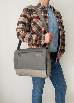 Piquadro чоловіча шкіряна італійська сумка для ноутбука сумочка під ноутбук шкіра оригінал подарунок чоловіку хлопцю1 фото