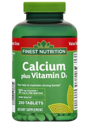 Кальций вітамін d3 600 мг. finest nutrition