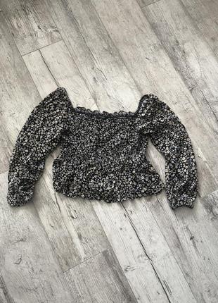 Кофта блузка в цветочном принте