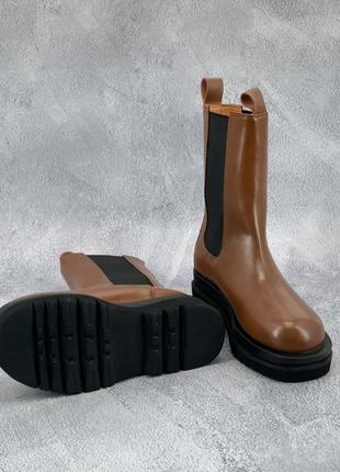 Черевики жіночі bottega veneta boots brown sole/ботинки женские боттега вэнета5 фото