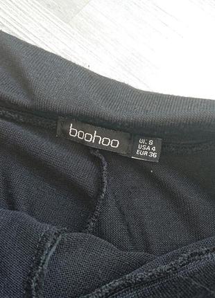 Женские черные трикотажные велосипедки с поясом boohoo р.s/m шорты весна осень7 фото