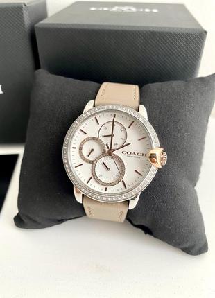 Coach arden quartz crystal white dial ladies watch женские наручные брендовые часы коач коуч оригинал на подарок жене девушке2 фото