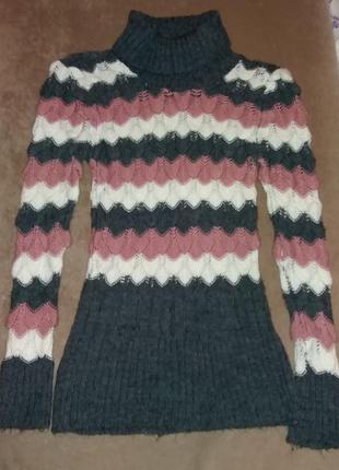 Жіночий в'язаний светр 40-44 розмір, б. в. теплий