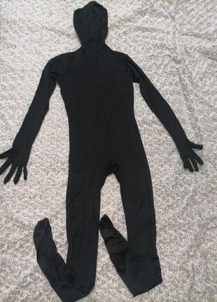 Костюм вторая кожа morphsuits ,зентай черный выступление 7-8 и 8-9 лет3 фото