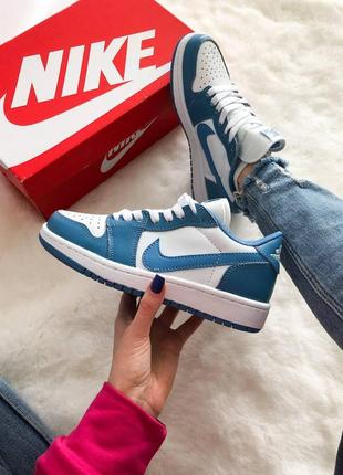 Жіночі кросівки nike air jordan 1 low blue white