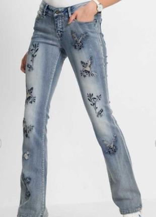 Новые  джинсы с красивой вышивкой, 42 /ua 50.1 фото