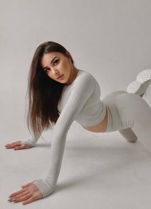 Легінси з 3d пуш-ап ефектом лосини білі спортивні