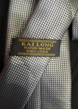 Гарний краватка сталевого кольору-100% шовк2 фото