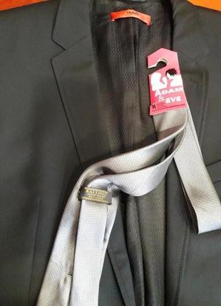 Красивый галстук стального цвета-100% шелк4 фото
