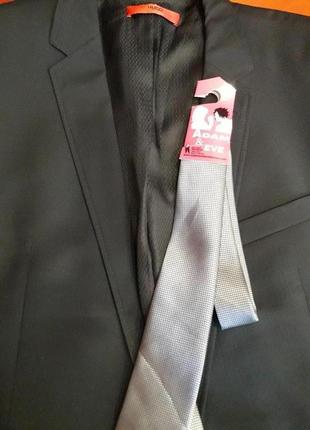 Красивый галстук стального цвета-100% шелк5 фото