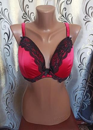 Розкішний сатиновий бюстгальтер з мереживом 34g 75g ann summers2 фото