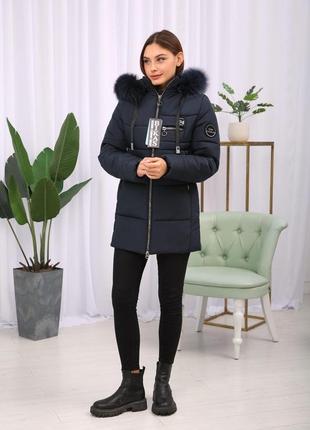 Актуальна зимова жіноча коротка куртка з хутром. безкоштовна доставка6 фото