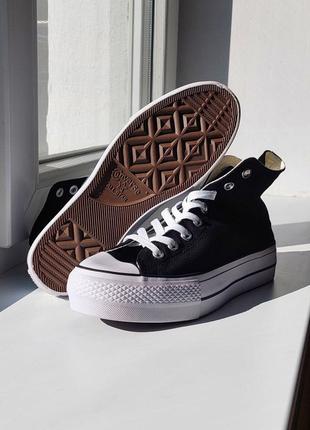 Кеди жіночі converse chuck taylor all star platform black/кеды женские конверс