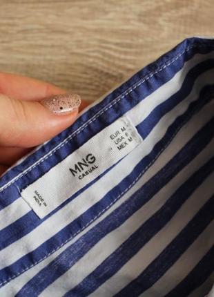 Удлиненная рубашка в полоску от mango , платье -рубашка с вышивкой на спине4 фото
