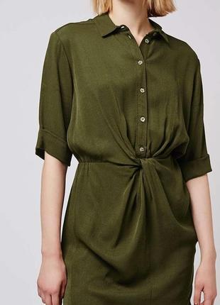 Платье-рубашка цвета хаки от topshop