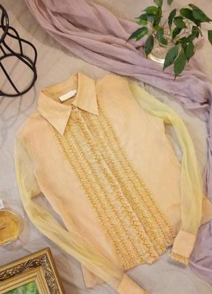 Обалденная нюдовая рубашка французского бренда ebene