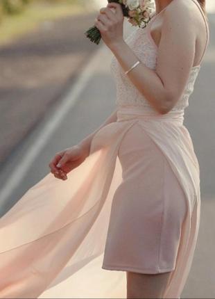 Нежно-розовое платье-трансформер4 фото