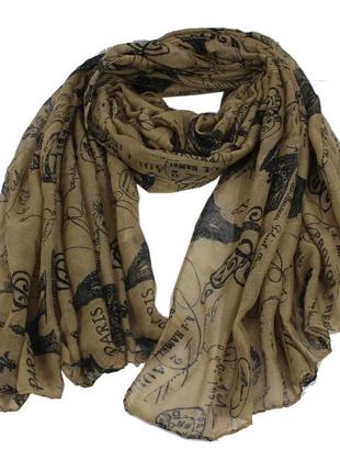 Розпродаж! жіночий шарф париж 90,0 х 180,0 см 18061 (сезон весна/осінь), різні кольори3 фото