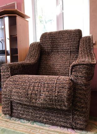 Винтажный диван кресло коричневое мебель8 фото