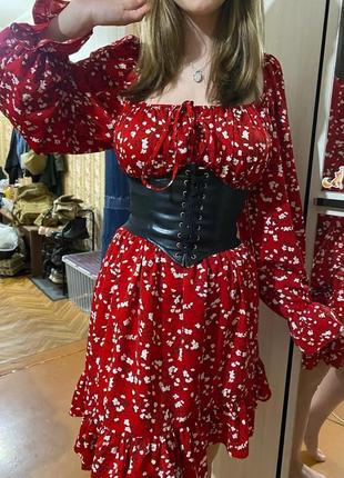 Корсет жіночий білий широкий пояс на резинці на шнурівці чорний