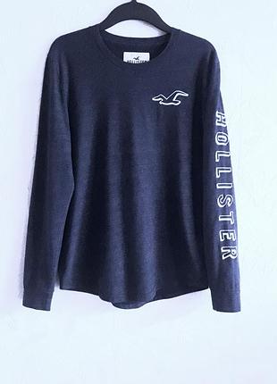 Тонкий свитшот, 44-46, стрейчевый трикотаж из хлопка и гипоаллергенного полиэстера, hollister