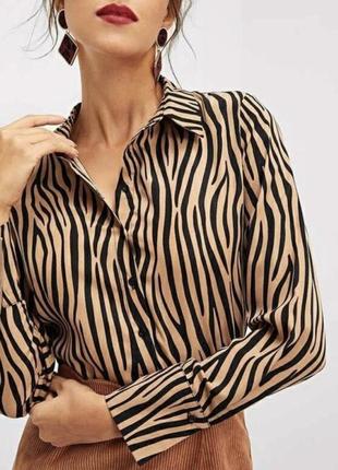 Рубашка блуза тренд 2022 зебра принт