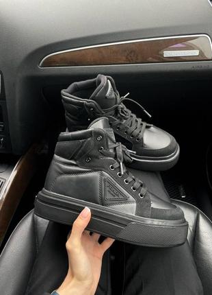 Кроссовки женские prada re-nylon black